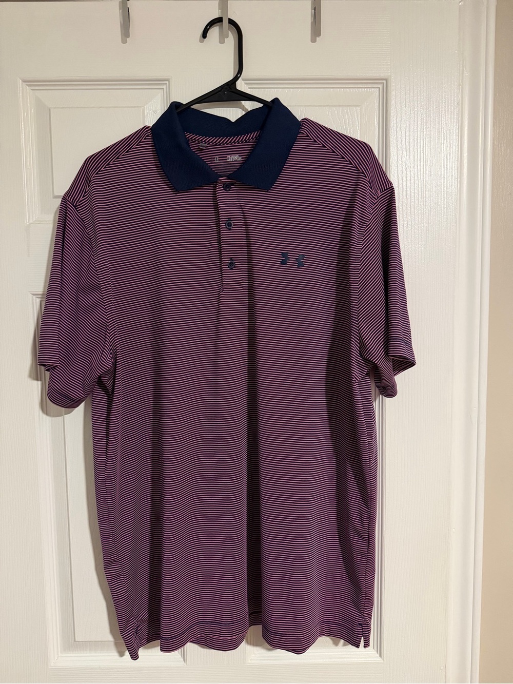 Under Armour Purple Polo with Navy Collar